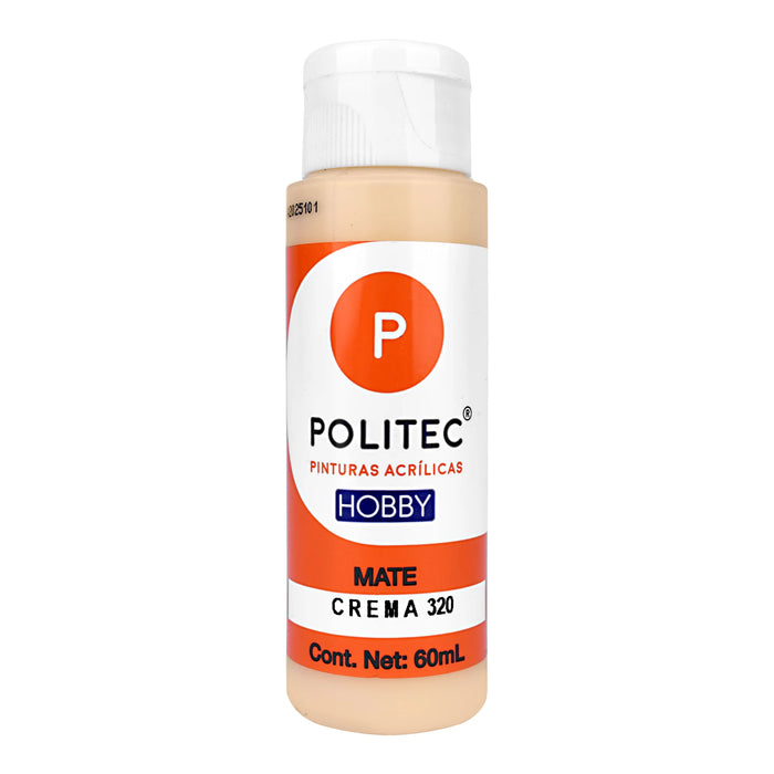 ACRILICO POLITEC HOBBY MATE CREMA #320 60 ML