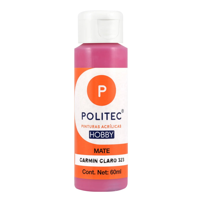 ACRILICO POLITEC HOBBY MATE CARMIN CLARO #323 60 ML