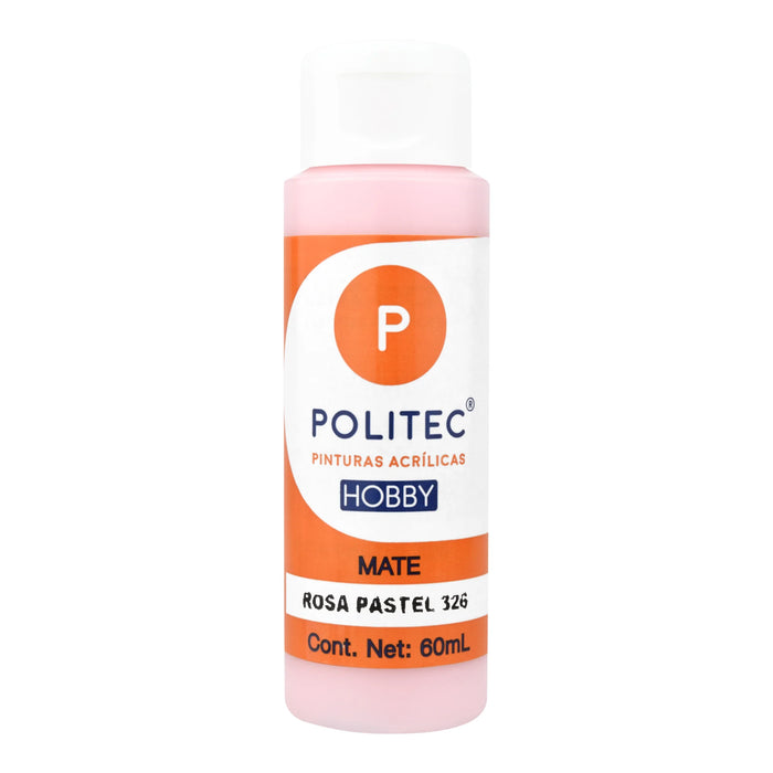 ACRILICO POLITEC HOBBY MATE ROSA PASTEL #326 60 ML