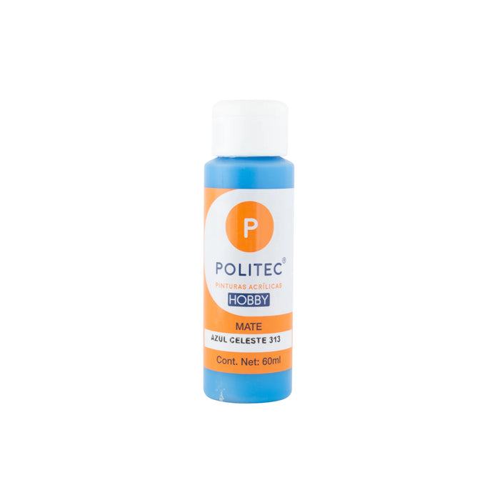 ACRILICO POLITEC HOBBY MATE AZUL CELESTE #313 60 ML