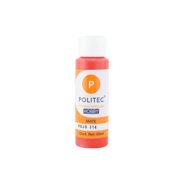 ACRILICO POLITEC HOBBY MATE ROJO #314 60 ML