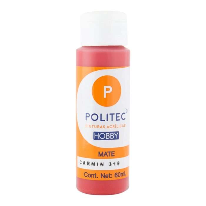 ACRILICO POLITEC HOBBY MATE CARMIN #319 60 ML