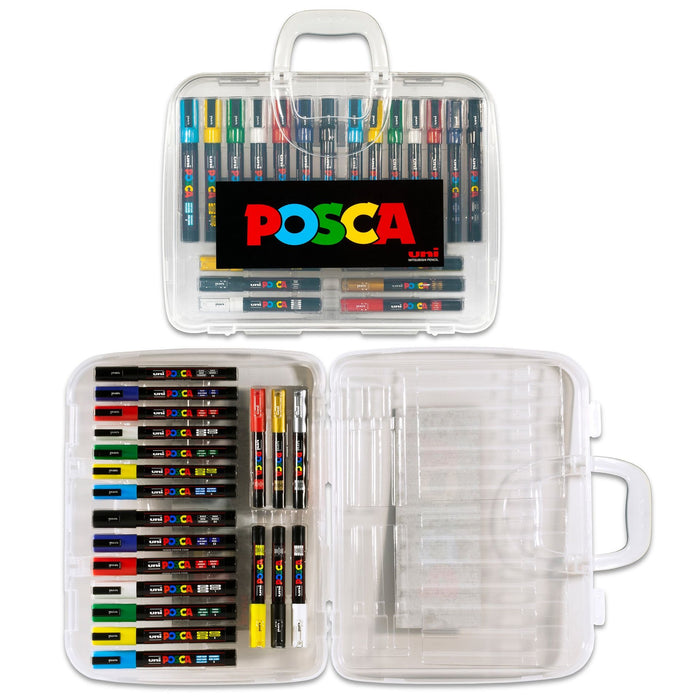 Maleta con 20 rotuladores acrílicos uni Posca surtido