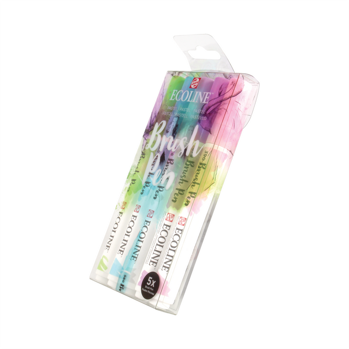 Royal Talens - Set Rotulador Acuarela Ecoline Brush Pen Pastel 5 unidades