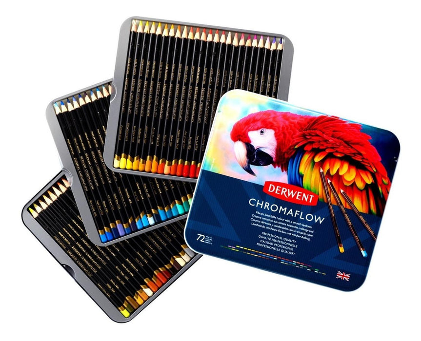 DERWENT - SET LÁPICES CHROMAFLOW BASE CERA 72 UNIDADES
