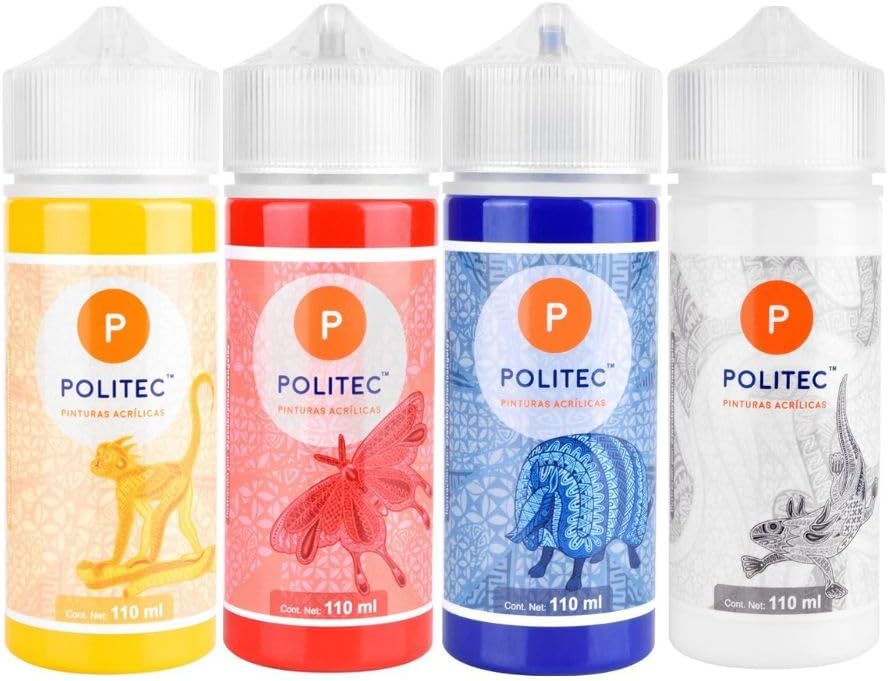 SET COLORES PRIMARIOS + BLANCO POLITEC 110 ML