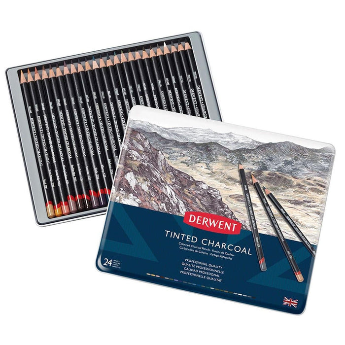 Derwent - Caja Tinted Charcoal Pencils 24 unidades