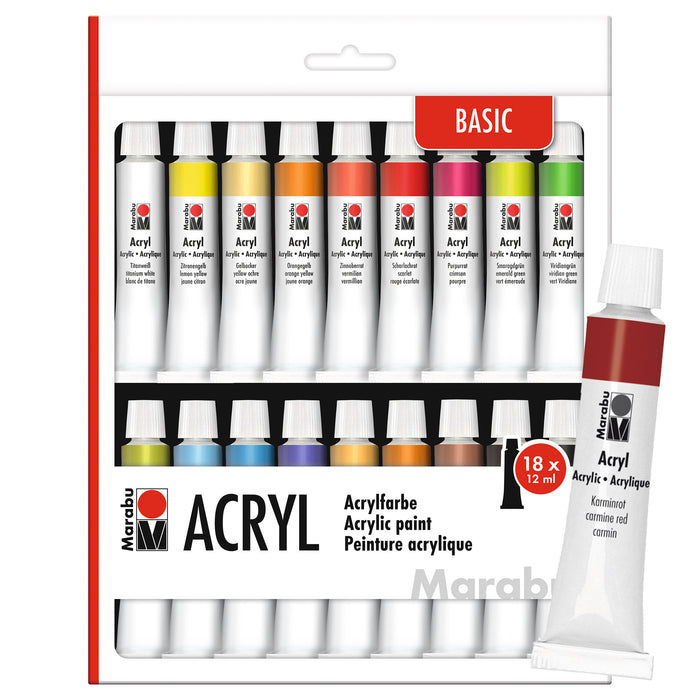 Set pintura acrílica Marabu 18 x 12 ml