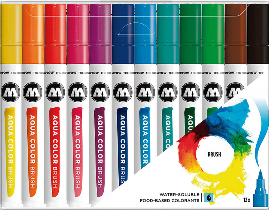 MOLOTOW - AQUA COLOR BRUSH SET 2 12 UNIDADES