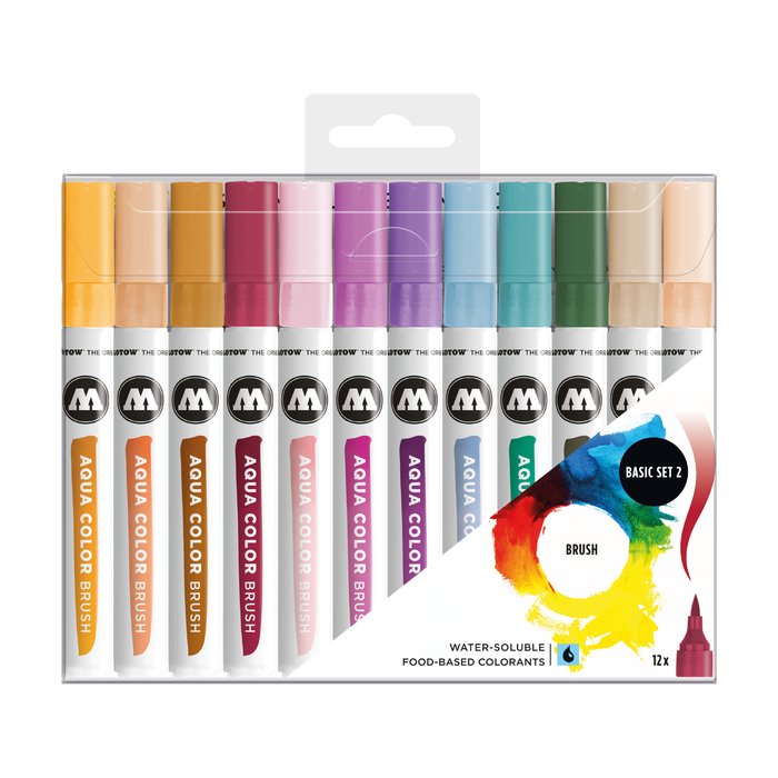 MOLOTOW - AQUA COLOR BRUSH SET 2 12 UNIDADES