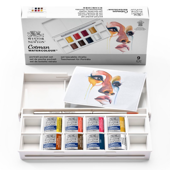 W&N Acuarelas CWC Set Bolsillo 8 Medio Godets - Retrato