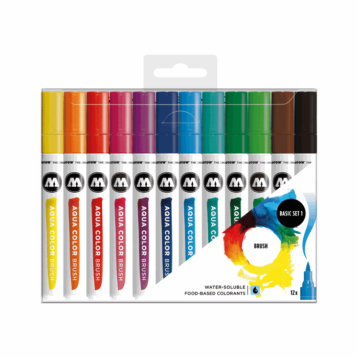 MOLOTOW - AQUA COLOR BRUSH SET 1 12 UNIDADES