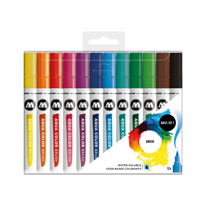 MOLOTOW - AQUA COLOR BRUSH SET 1 12 UNIDADES