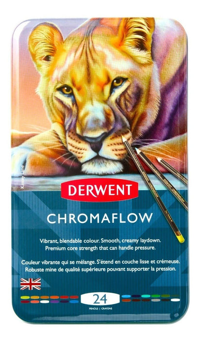 DERWENT - SET LÁPICES CHROMAFLOW BASE CERA 24 UNIDADES