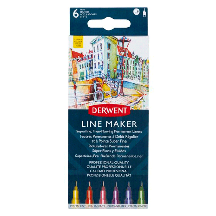 Derwent - Line Maker Assorted Colour 6 Unidades Set Nº 1