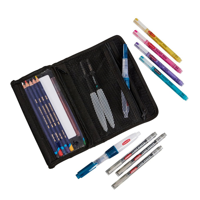 Estuche para lápices Derwent Artpack color negro