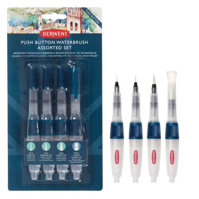 Derwent - Set Push Button Waterbrush 4 unidades