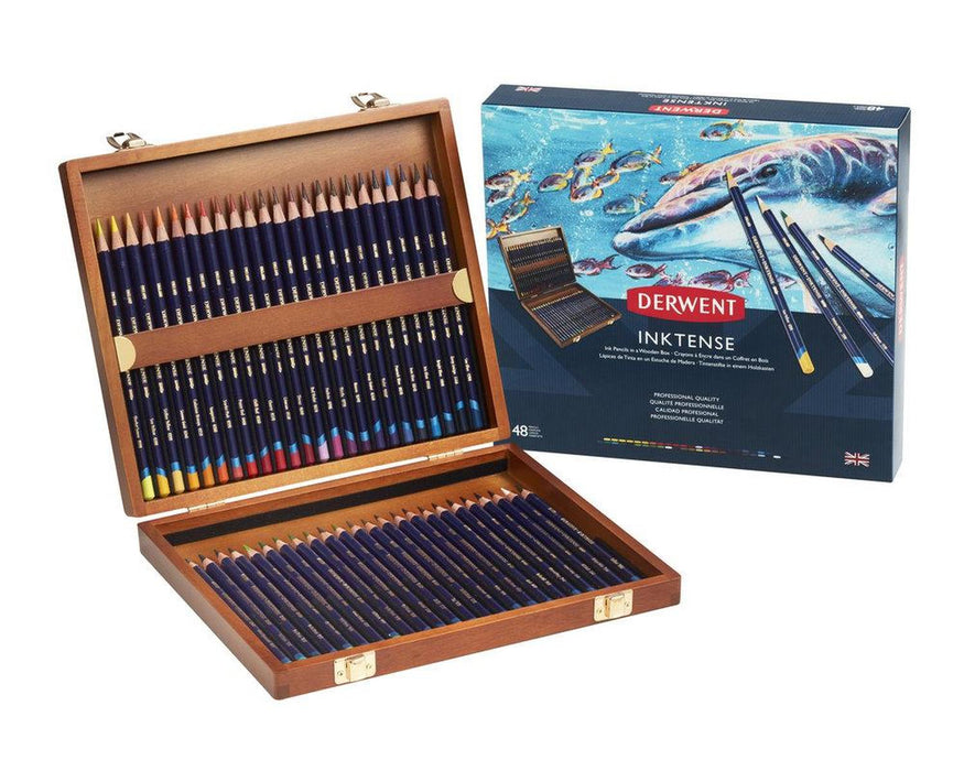 Derwent Inktense Maletín de Madera 48 colores