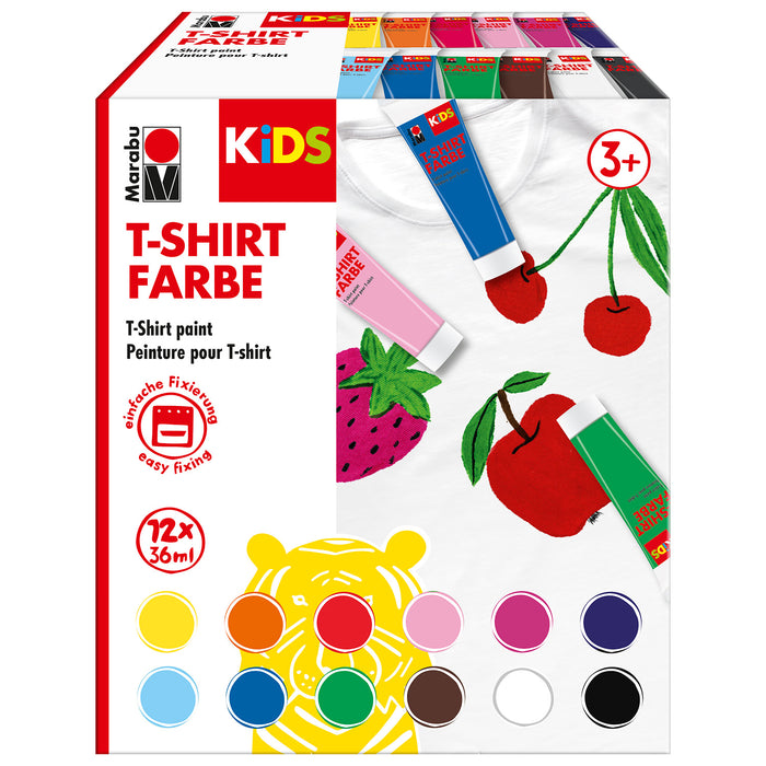 Set pintura para camisetas Marabu Kids 12x36ml