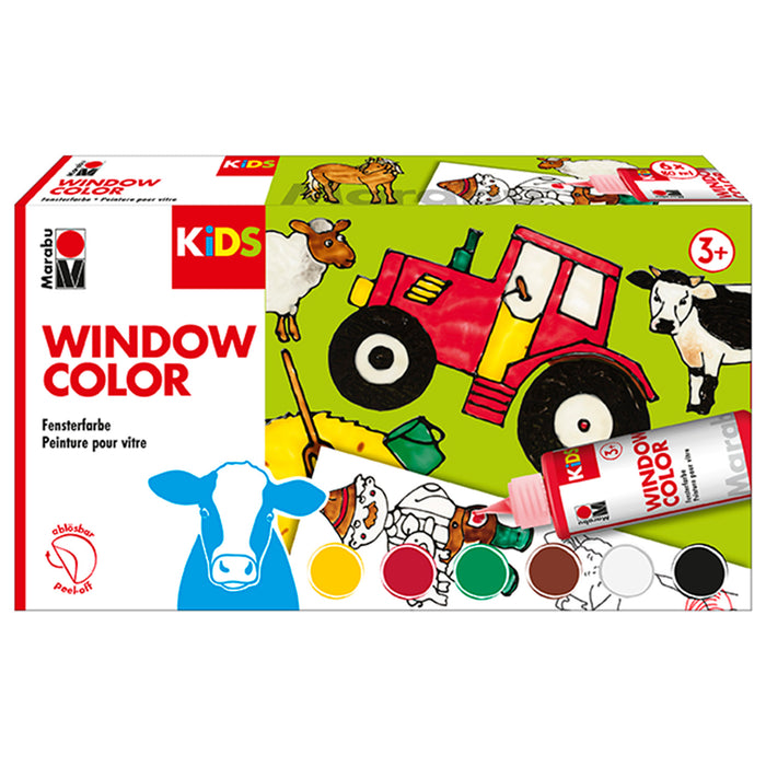 Set pintura para ventanas Granja Marabu Kids 6x80ml