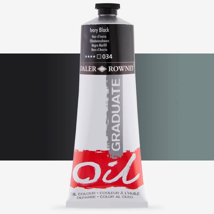 Pintura óleo Graduate 200ml Daler-Rowney Color: 034 ivory black