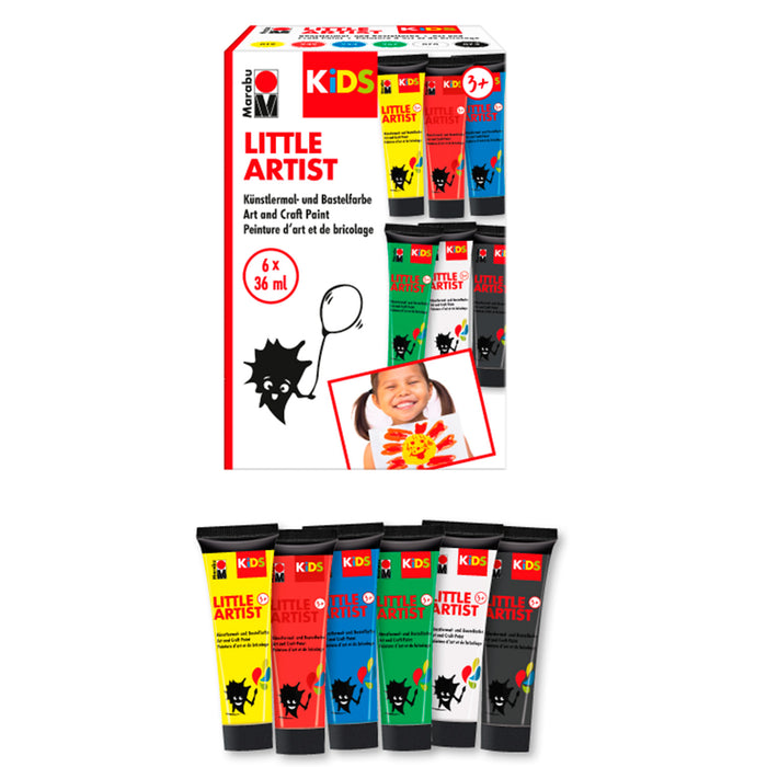 Set pintura para niños Little artist Marabu 6x36ml