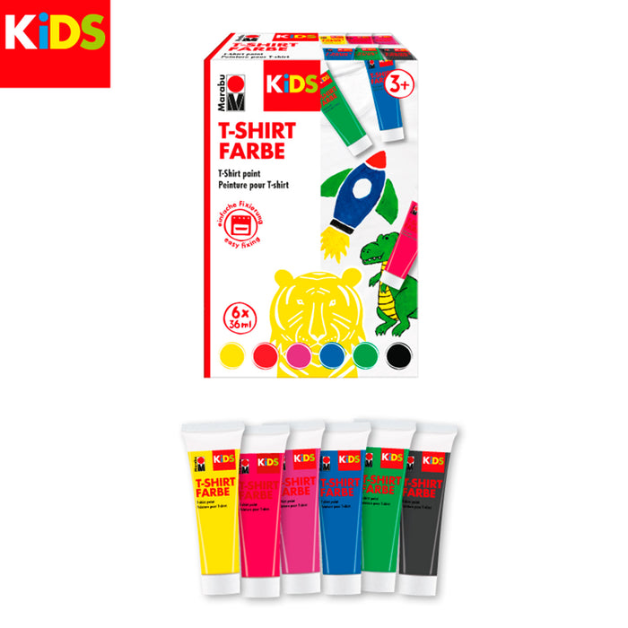 Set pintura para camisetas Marabu Kids 6x36ml