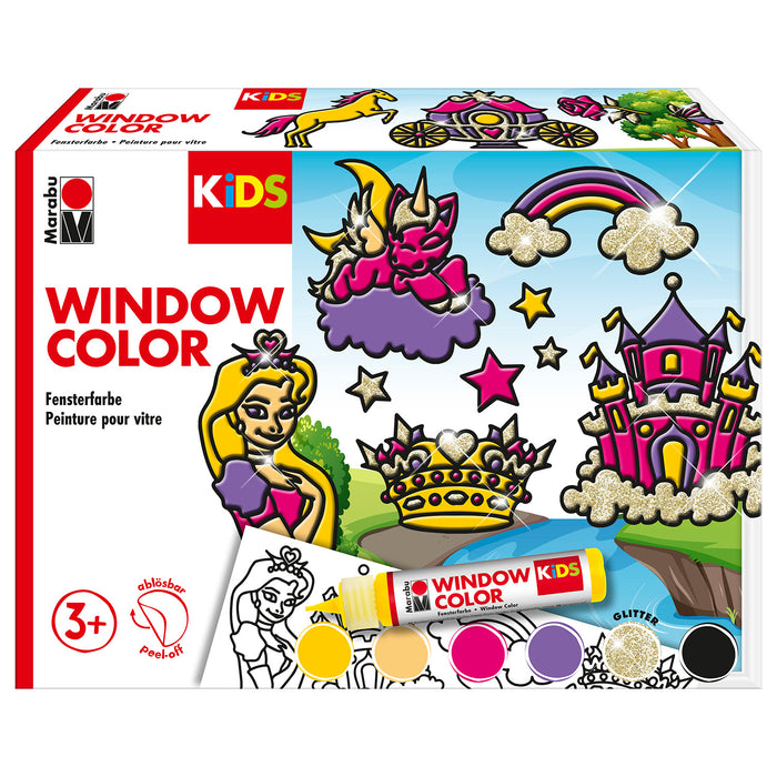 Set pintura para ventanas princesa Marabu Kids 6x25ml