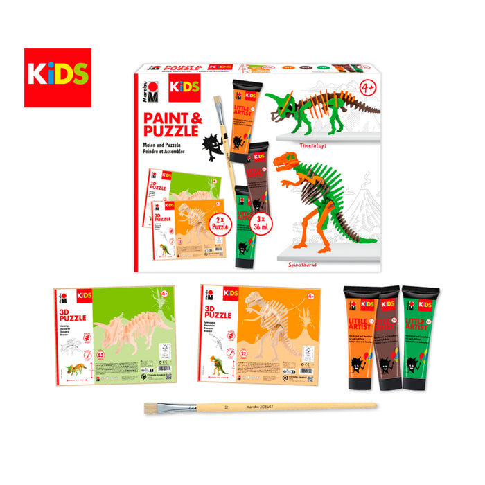 Set puzzle + pintura Dinos Marabu Kids