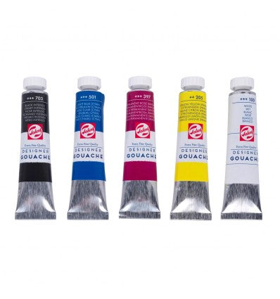 Set de Tempera Gouache Colores Primarios Talens 5x20ml