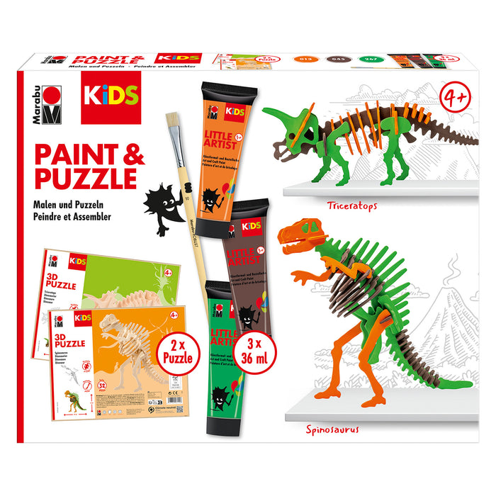 Set puzzle + pintura Dinos Marabu Kids