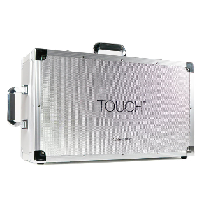 Maletín de aluminio con 204 rotuladores TOUCH TWIN BRUSH + 36 Touch Liner + accesorios