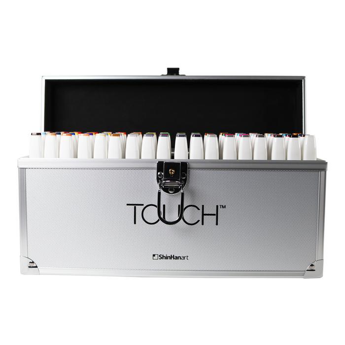 Maletín de aluminio con 72 rotuladores TOUCH TWIN BRUSH