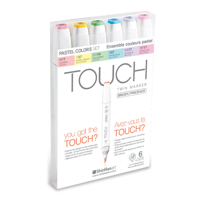 Set con 6 Rotuladores Tonos Pastel TOUCH Twin Brush