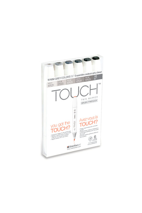 Set con 6 rotuladores warm grey TOUCH Twin Brush