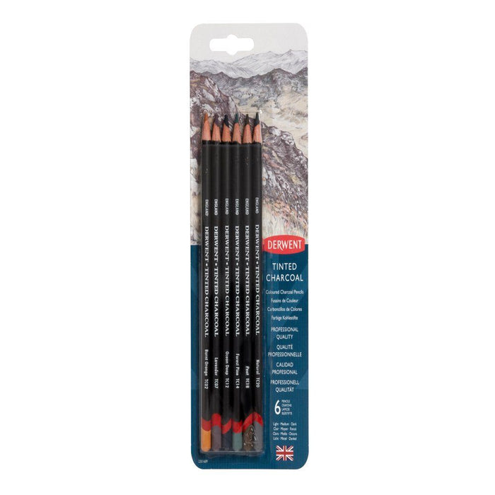 Set 6 lápices de carboncillo entintado Tinted Charcoal - Derwent