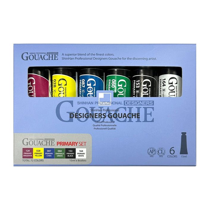 Set de Gouache profesional 6 colores primarios 15ml - ShinHan