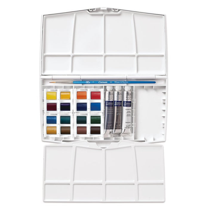 Set acuarela de viaje Cotman 16 medias pastillas+ 3 tubos + 1 pincel - Winsor & Newton