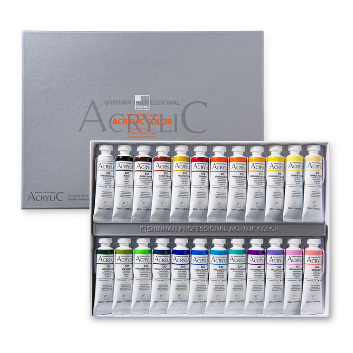 Set de pintura acrílica 24 tubos 20ml - ShinHan Profesional