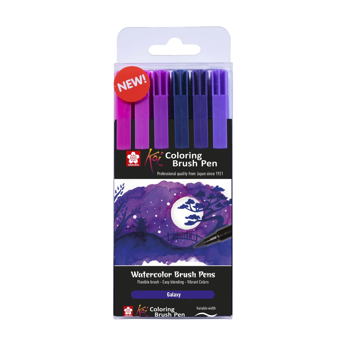 Set 6 rotuladores pincel Sakura Koi Color Brush Galaxy