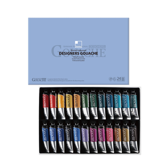 Set de Gouache profesional con 24 Tubos de 15ml B - ShinHan