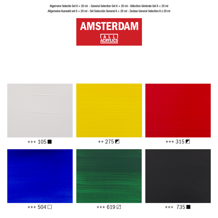 Set pintura acrílica 20ml 6 unidades - Amsterdam