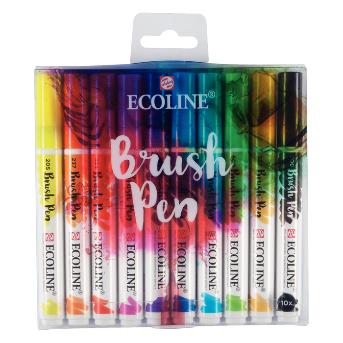 Set 10 rotuladores acuarelables Ecoline punta pincel - Básico