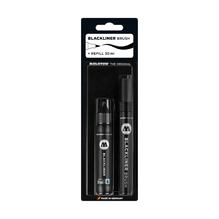 Set rotulador de punta pincel Blackliner + recarga 30ml Molotow