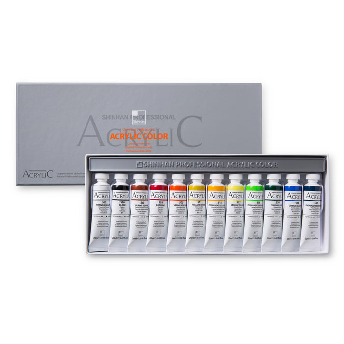 Set de pintura acrílica 12 tubos 20ml - ShinHan Profesional