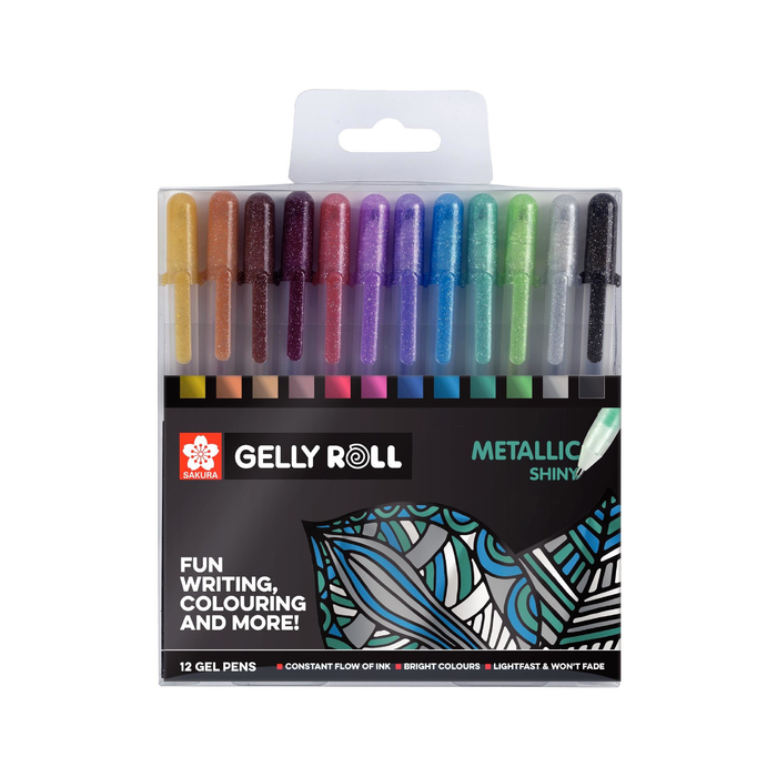 Set 12 bolígrafos metalizados de gel Gelly roll - Sakura