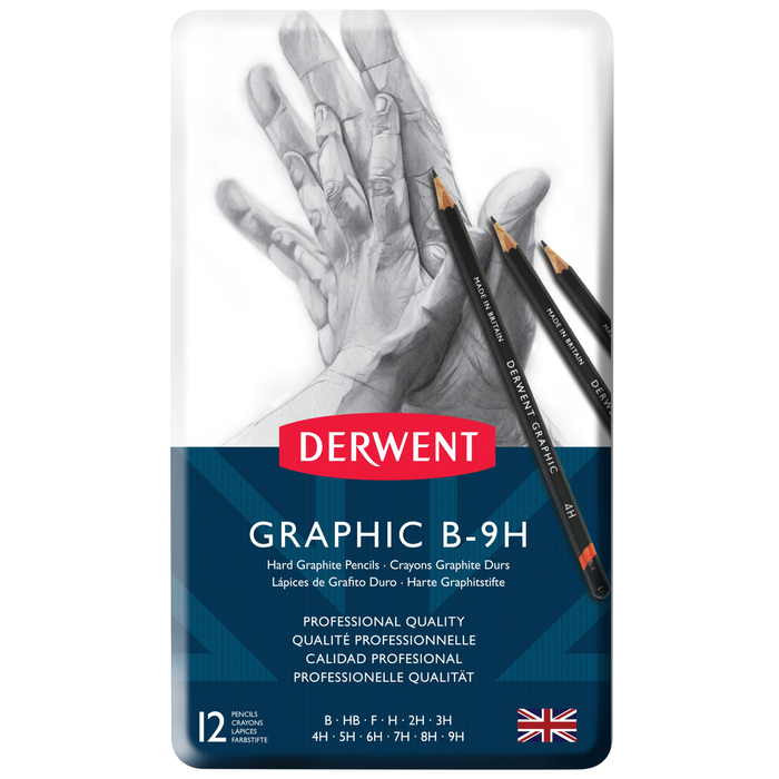 Set de 12 lápices de grafito duros Graphic - Derwent