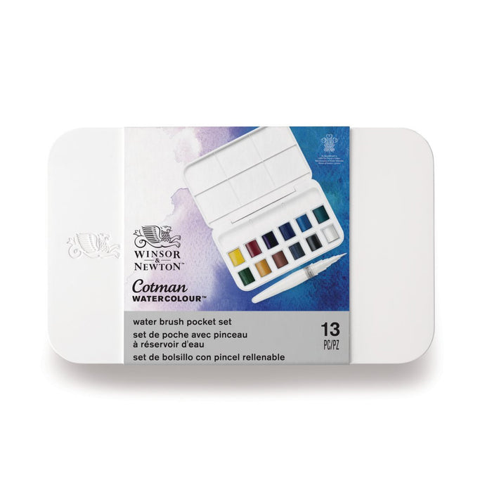 Set acuarela Cotman 12 medias pastillas + 1 pincel con depósito - Winsor & Newton