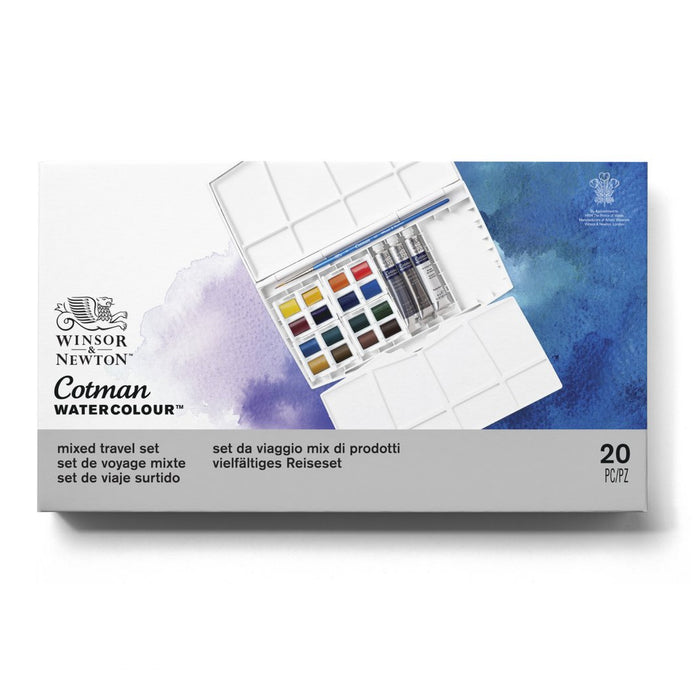 Set acuarela de viaje Cotman 16 medias pastillas+ 3 tubos + 1 pincel - Winsor & Newton