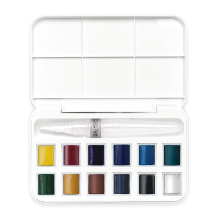 Set acuarela Cotman 12 medias pastillas + 1 pincel con depósito - Winsor & Newton